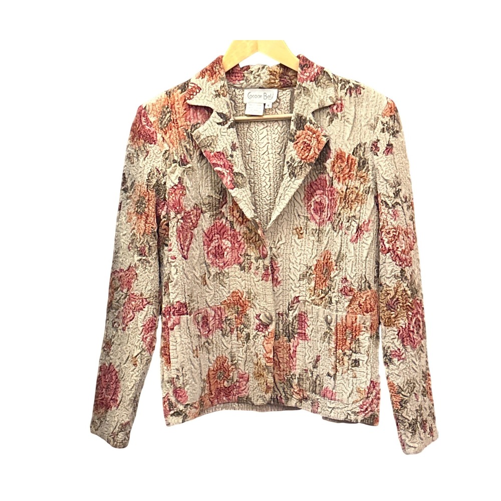 Vintage Cocoon Bay Floral Blazer Jacket Cottagecore Grandma Core Grandma Core